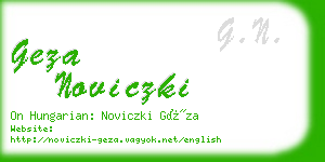 geza noviczki business card